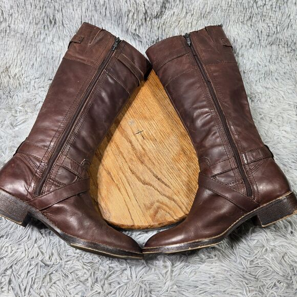 SE Boutique Sam Edelman Design Group Womens 7.5M Leather Knee High Buckle Boots - Picture 4 of 11